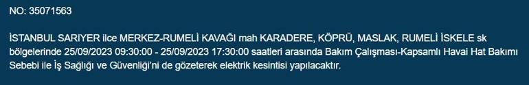 BEDAŞ duyurdu! İstanbul'da 21 ilçede elektrik kesintisi