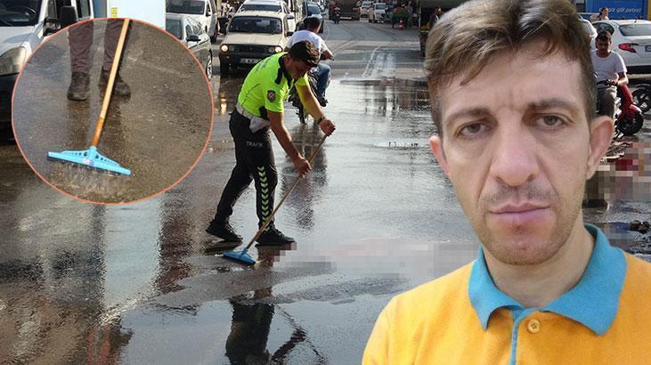Adana’da korkunç olay: Polis kan gölüne dönen yolu çekpasla temizledi