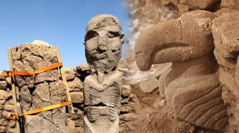 Göbeklitepe'de yeni keşif! İnsan ve hayvan heykeli bulundu