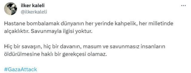 Ünlü isimlerden İsrail'in Gazze’deki hastane saldırısına tepki!