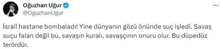 Ünlü isimlerden İsrail'in Gazze’deki hastane saldırısına tepki!