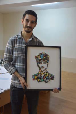 Tam 15 gün sürdü! Liseli gençlerden 100'üncü yıla özel Atatürk portresi
