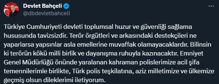 Bahçeli'den Ankara'daki patlamaya tepki: Terör saldırısını lanetliyorum