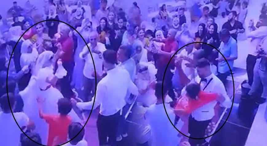 Damat sinirlerine hakim olmadı! Gelinliği çekiştiren çocuğu yere fırlattı
