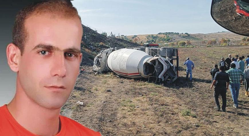 Beton mikseri devrildi! Sürücü feci şekilde can verdi