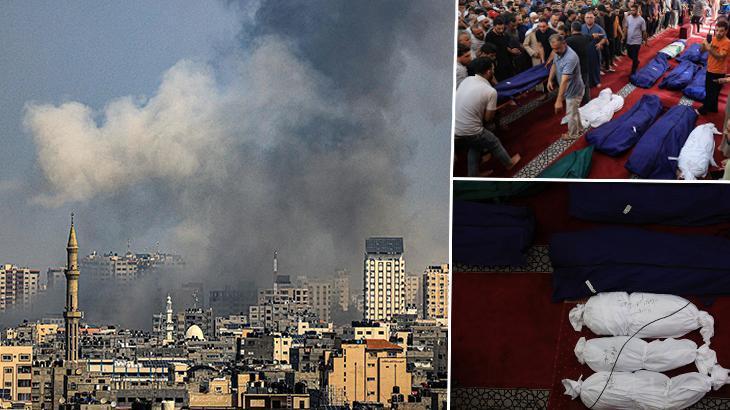 Gazze kara bir dumanla kaplandı: Elektrik ve su yok, sokaklar ceset dolu