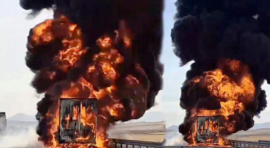 Otoyolda dehşet! Elyaf yüklü TIR alev alev yandı