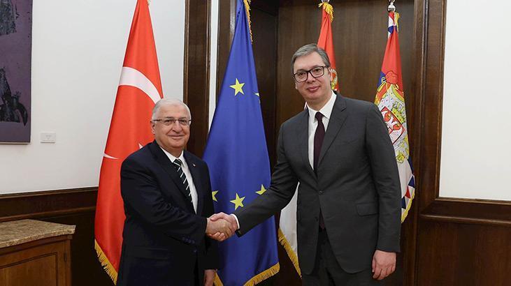 Bakan Güler ile Sırbistan Cumhurbaşkanı Vucic görüştü