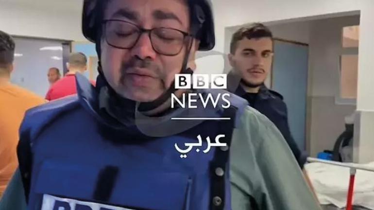 BBC muhabiri göz yaşlarına boğuldu: Gazze'deki hastaneyi görünce dizlerinin üstüne çöktü