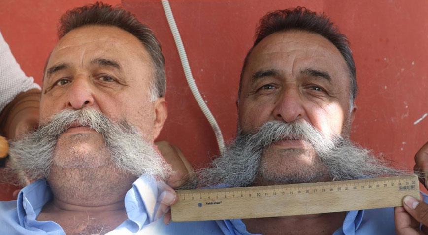 Vatandaş metreyle ölçtü! Tam 20 yıldır bıyığına jilet sürmedi