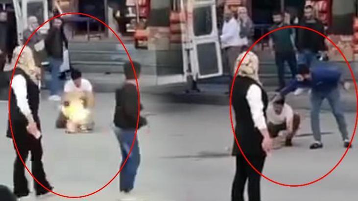 Alev alan tüp paniği! Balkondan kalabalığa atıldı, bir kişi kazağıyla sardı