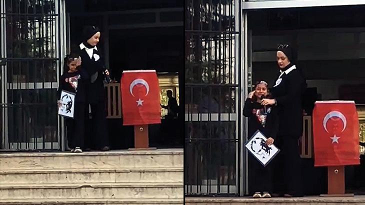 Düzce’de Atatürk’ şiirini okuyan ilkokul öğrencisi gözyaşlarına hakim olamadı