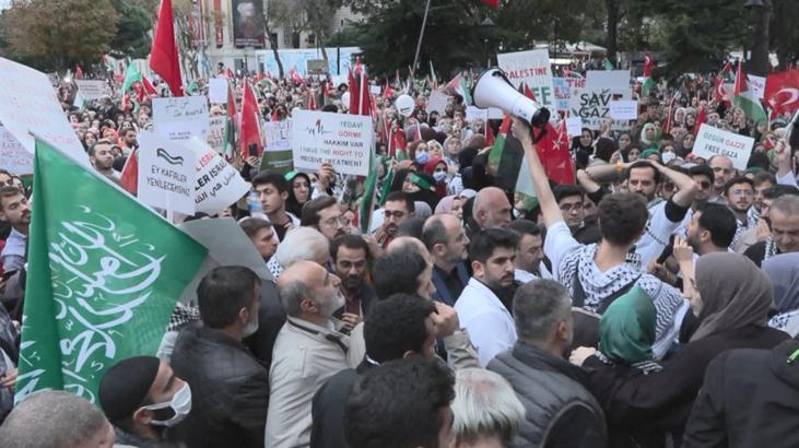 Filistin’e destek yürüyüşü! İnsan zinciri oluştu