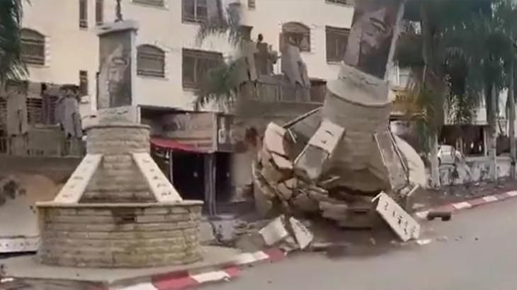 İsrail Arafat anıtını yıktı! Al Jazeera görüntüyü doğruladı, yer Tulkerim