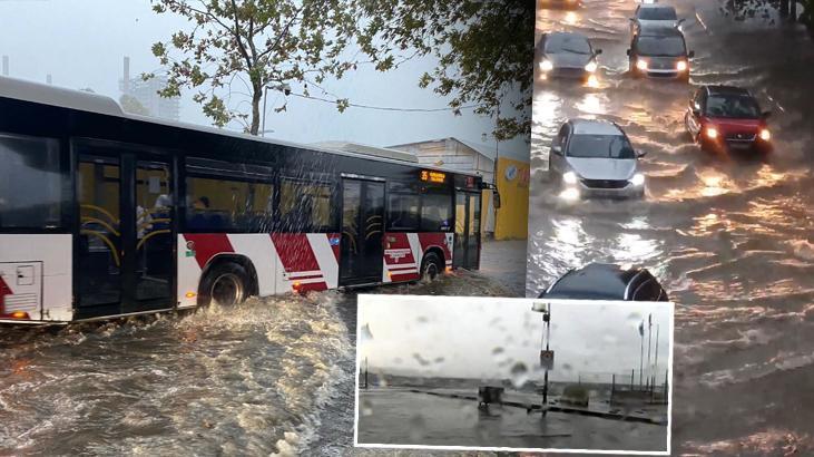 İzmir’i fırtına vurdu! Kordon’da karayla deniz birleşti
