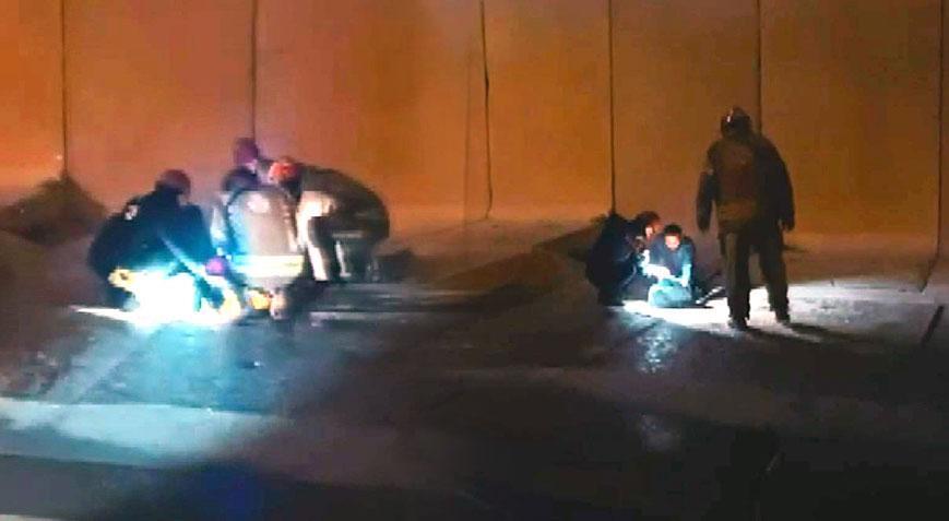 9 metre yükseklikten su kanalına düştü!