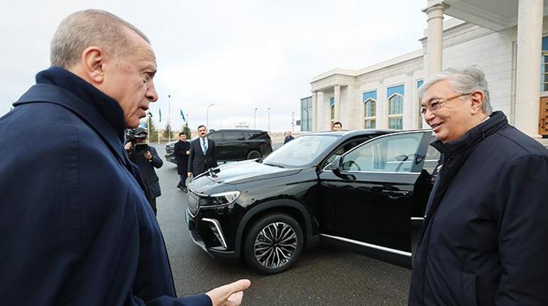 Cumhurbaşkanı Erdoğan'dan Tokayev’e TOGG hediyesi
