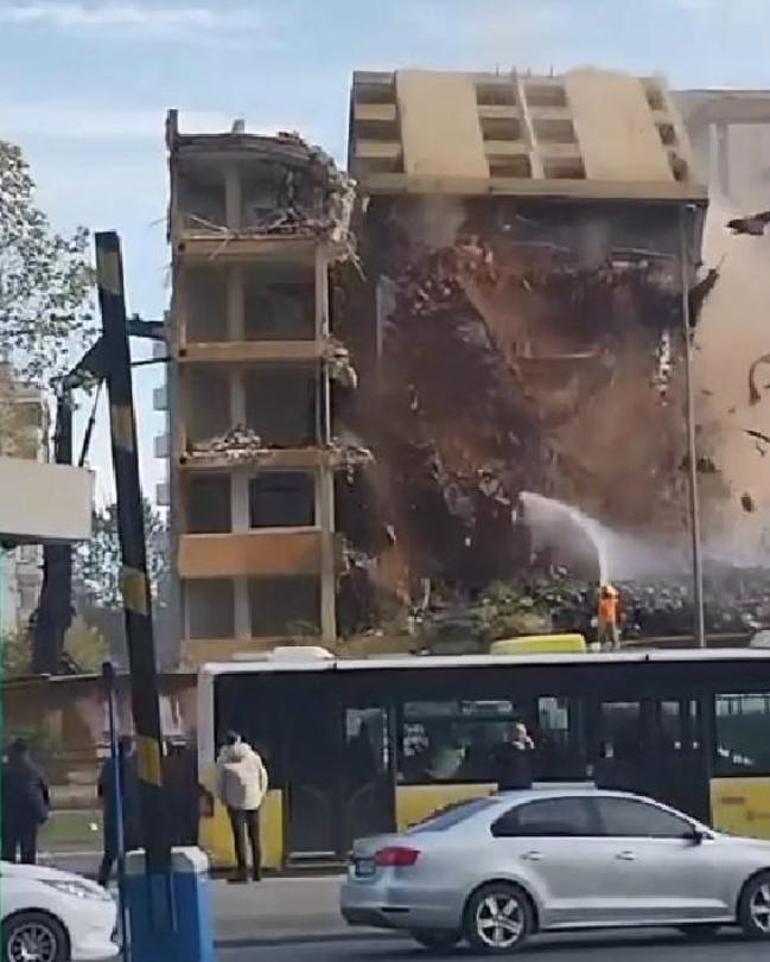 Beşiktaş'ta kontrollü yıkım sırasında 11 katlı bina çöktü
