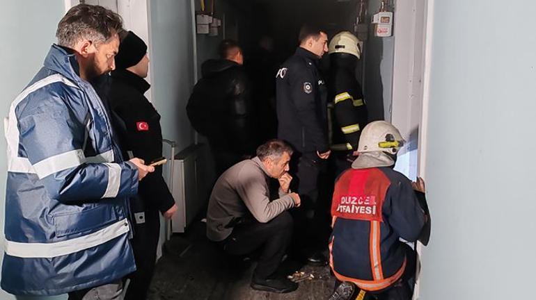 Düzce'de 4 katlı binada çıkan yangın paniğe sebep oldu! 13 kişi kurtarıldı