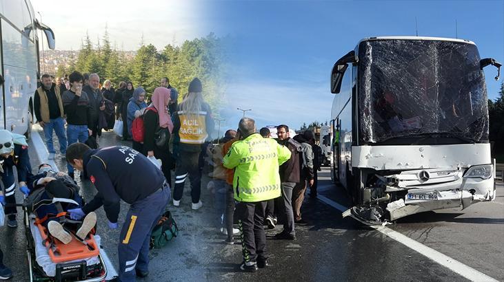 Yolcu otobüsü, TIR’a arkadan çarptı! Yaralılar var