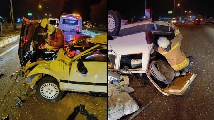 Mardin’de kontrolden çıkan otomobil takla attı: 8 yaralı