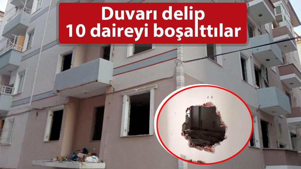 Malatya’da pes dedirten olay! Duvarı deldiler ve 10 daireyi boşalttılar