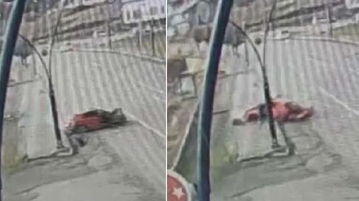 Şebinkarahisar’da bir otomobil aydınlatma direğine çarptı