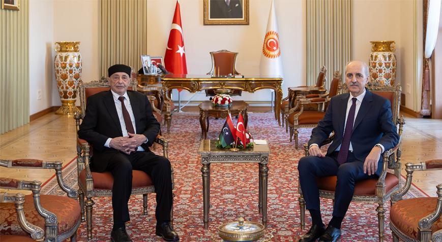 Meclis Başkanı Kurtulmuş, Libya Temsilciler Meclisi Başkanı ile görüştü
