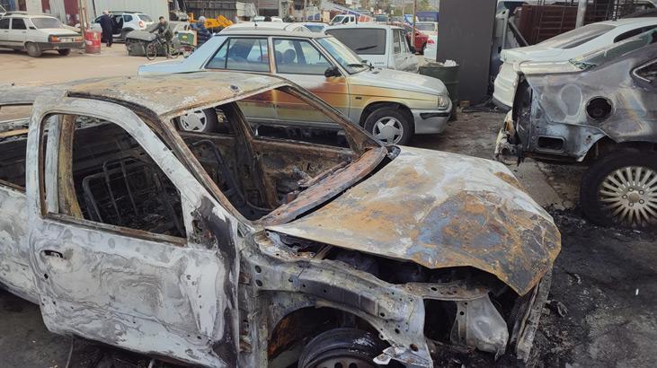 Kaportacıya bırakılan otomobili kundakladı, 8 araç zarar gördü