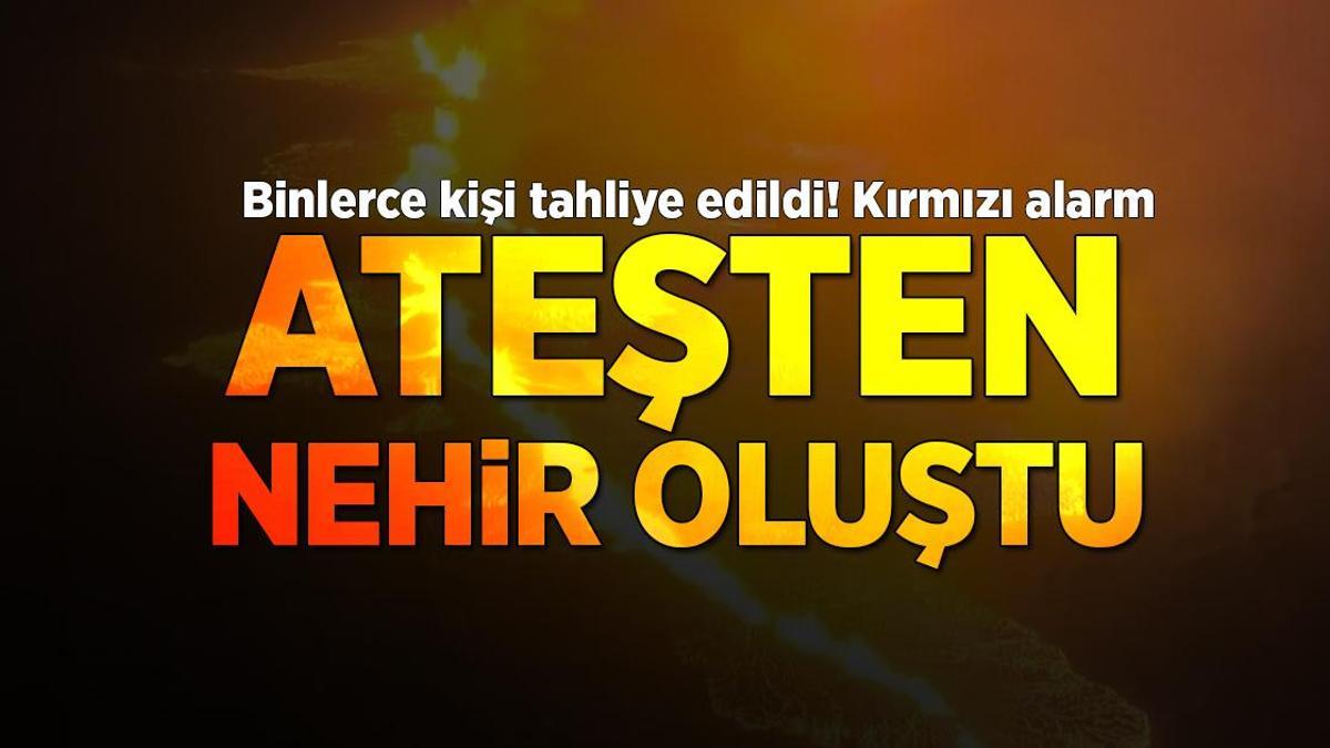 Son dakika: İzlanda’daki yanardağ alev alev! Ateşten nehir oluştu