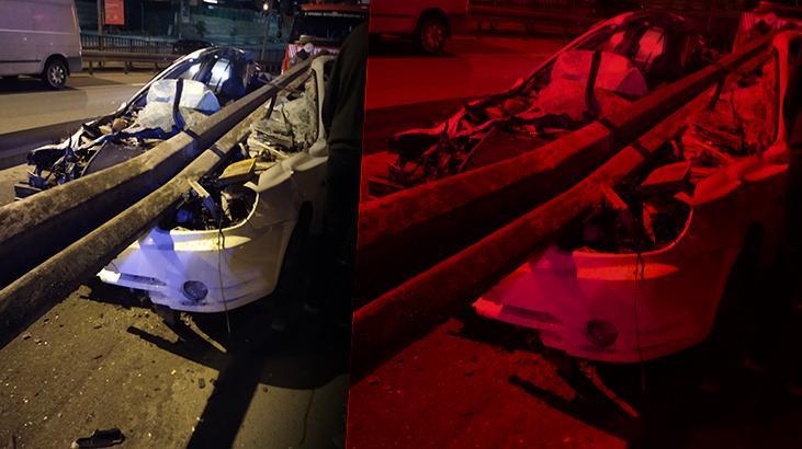 TEM’de feci kaza! Bariyerlere ok gibi saplantı