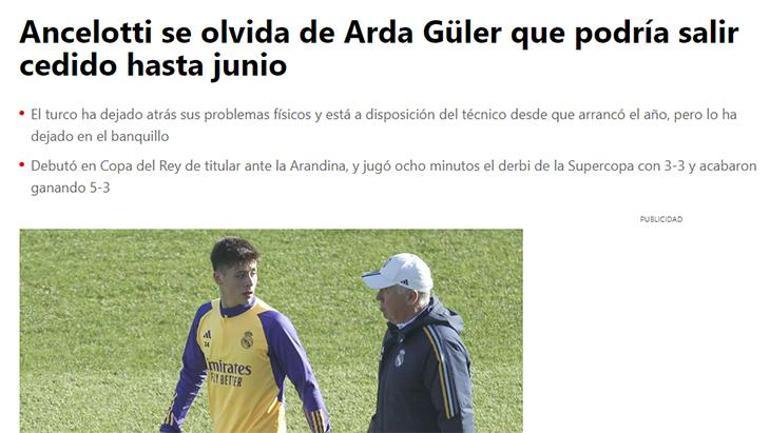 İspanya'dan olay ayrılık iddiası! 'Ancelotti, Arda Güler'i unuttu'