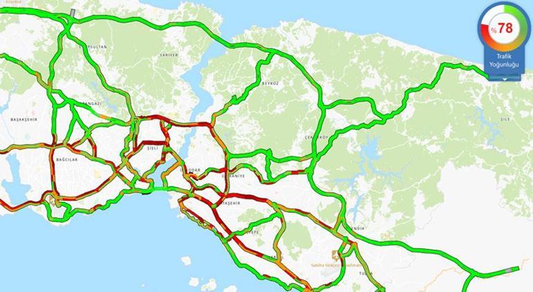 İstanbul'da trafik yoğunluğu! Yüzde 75'i geçti