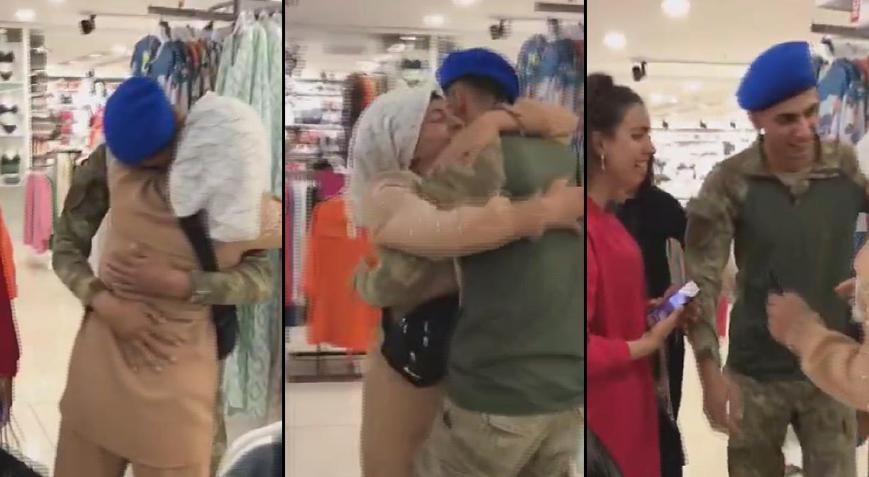 Terhis olan askerden anneye sürpriz!