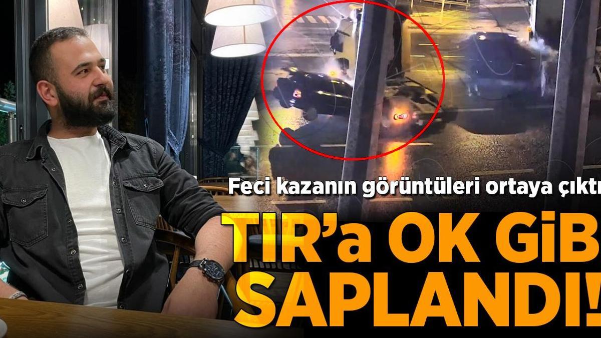 TIR’a ok gibi saplandı! 28 yaşındaki gencin can verdiği feci kazanın görüntüleri