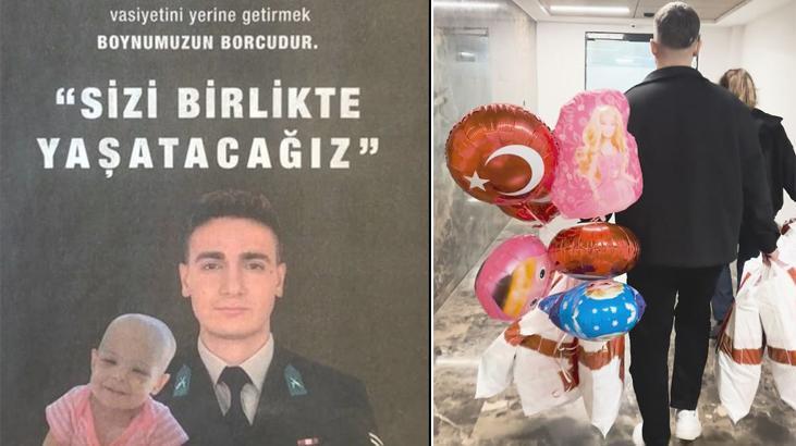 Şehidin vasiyetini arkadaşları yerine getirdi