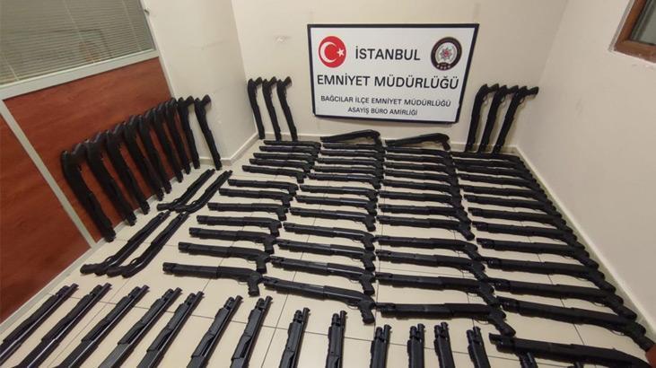 Bağcılar’da operasyon! 86 pompalı tüfek ele geçirildi
