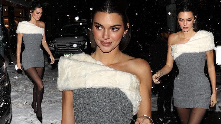 Ünlü model dondurucu soğuğa aldırmadı! Mini elbisesiyle lüks restoranda yemek yedi