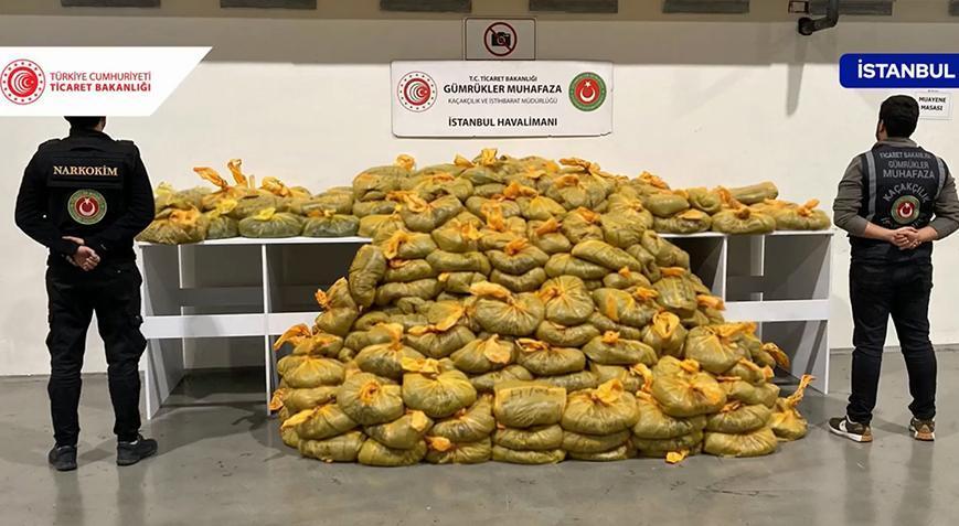 İstanbul Havalimanı’nda 568 kilo uyuşturucu ele geçirildi
