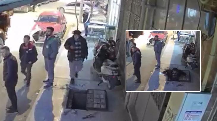 Telefona bakarak yürüdü, rögara düştü