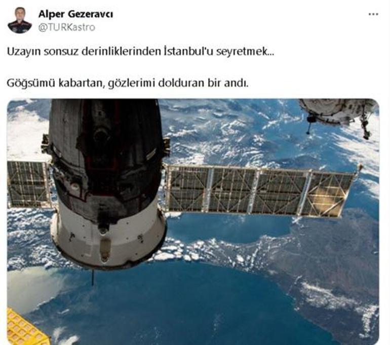 Gezeravcı uzaydan çektiği İstanbul'u paylaştı! 'Gözlerimi dolduran bir andı'