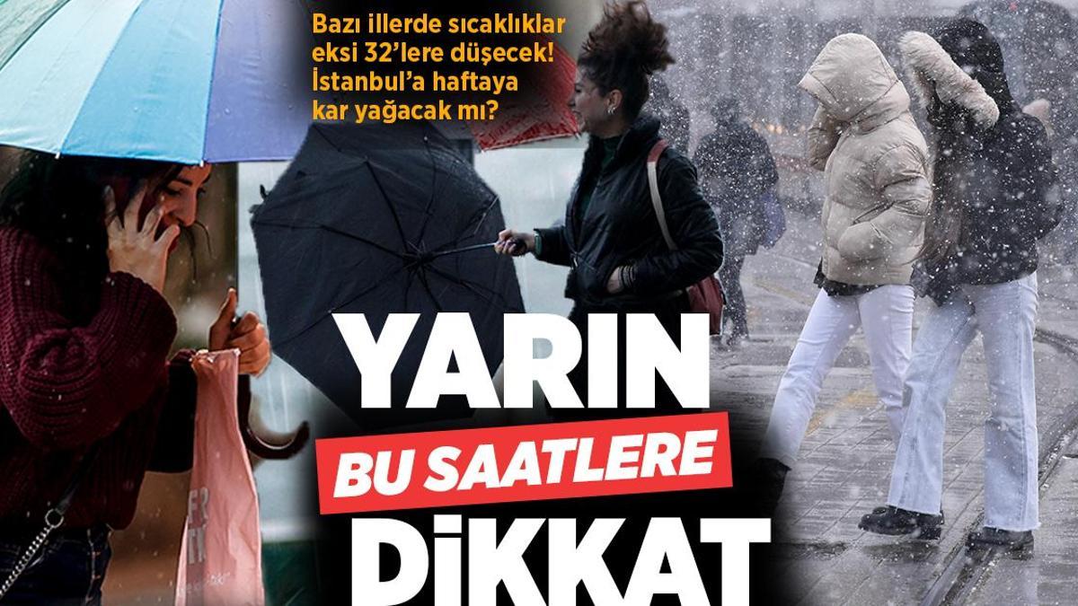 Son dakika… Meteoroloji yarın için uyardı! Bazı illerde sıcaklık eksi 32’lere düşecek! İstanbul’a kar yağacak mı?
