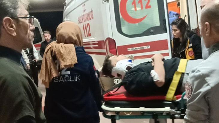 Sürücüsünün kontrolünden çıkan motosiklet devrildi