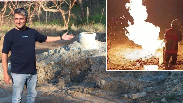 Su kuyusu açmak isterken bulundu! İlçede gaz heyecanı