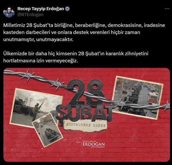 Cumhurbaşkanı Erdoğan'dan 28 Şubat açıklaması