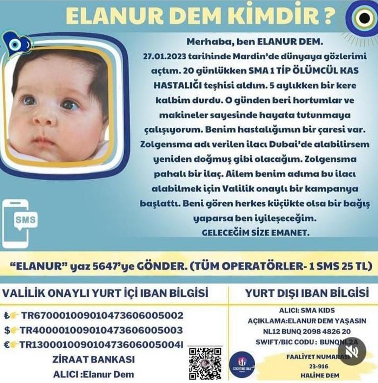 SMA'lı Elanur yardım bekliyor! Gerekli paranın sadece yüzde 11'i tamamlandı