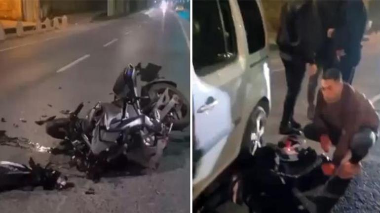 Beşiktaş'ta feci kaza! Hatalı dönüş yapan araca motosiklet çarptı