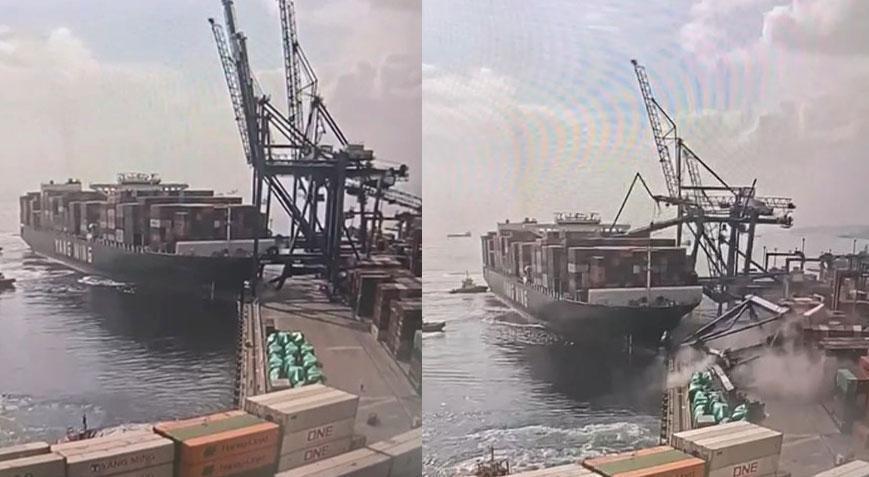 Liman kazasının görüntüleri ortaya çıktı! 40 milyon dolarlık hasar olduğu tahmin ediliyor
