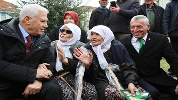 CHP Bursa Büyükşehir Belediye Başkan adayı Bozbey Harmancık’ta temaslarda bulundu