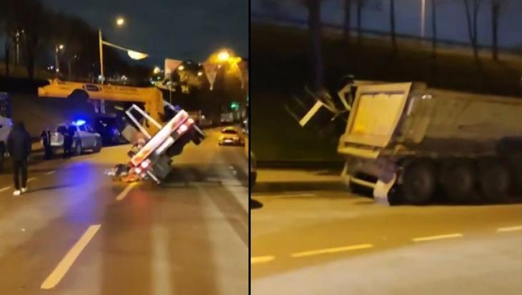İstanbul’da vinç devrildi: 2 yaralı